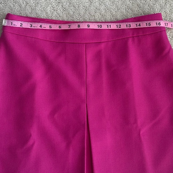 J. Crew 100% Wool Pleated Mini Skirt Hot Pink Size 12 NWT Preppy Office Academia - Picture 10 of 10